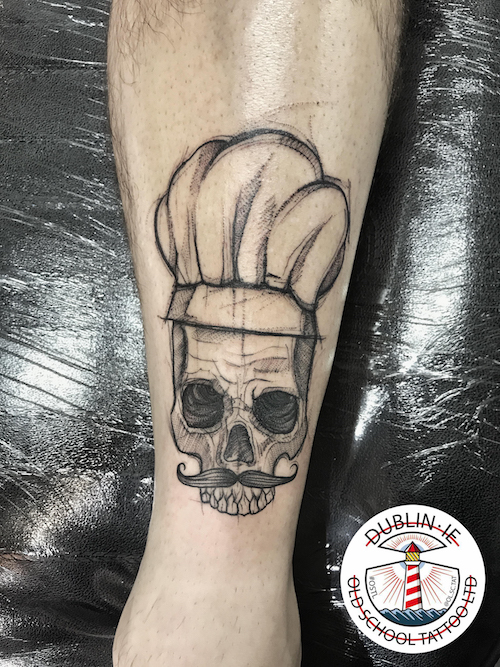 chef skull tattoo